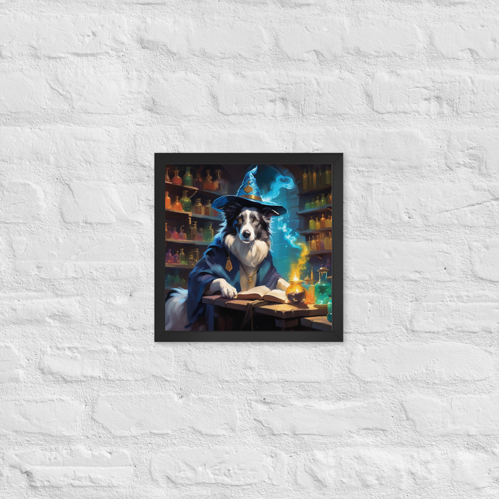 PugMug Custom Blue Merle Border Collie Framed Print