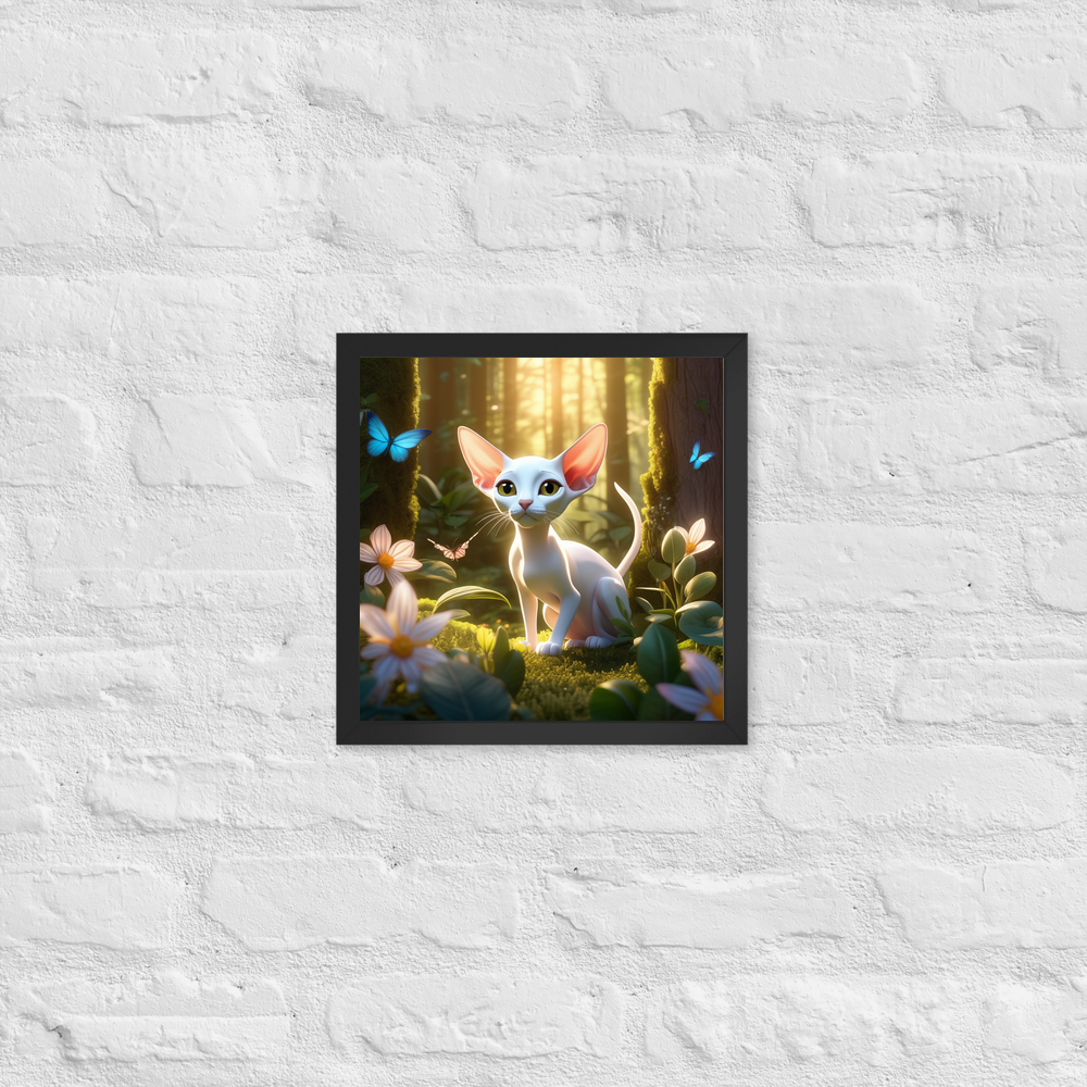 PugMug Custom White Sphynx Cat Framed Print