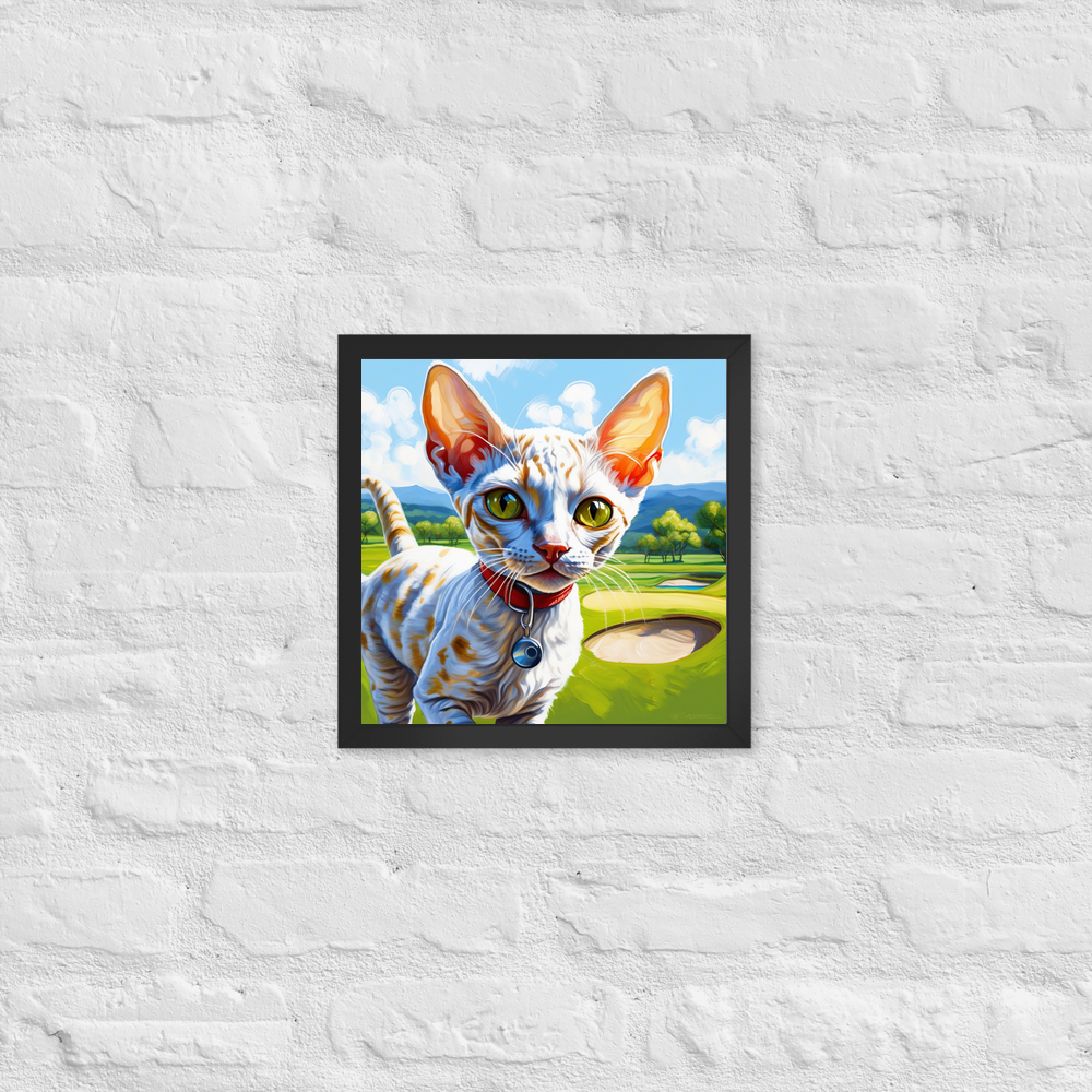 PugMug Custom Tabby Devon Rex Cat Framed Print