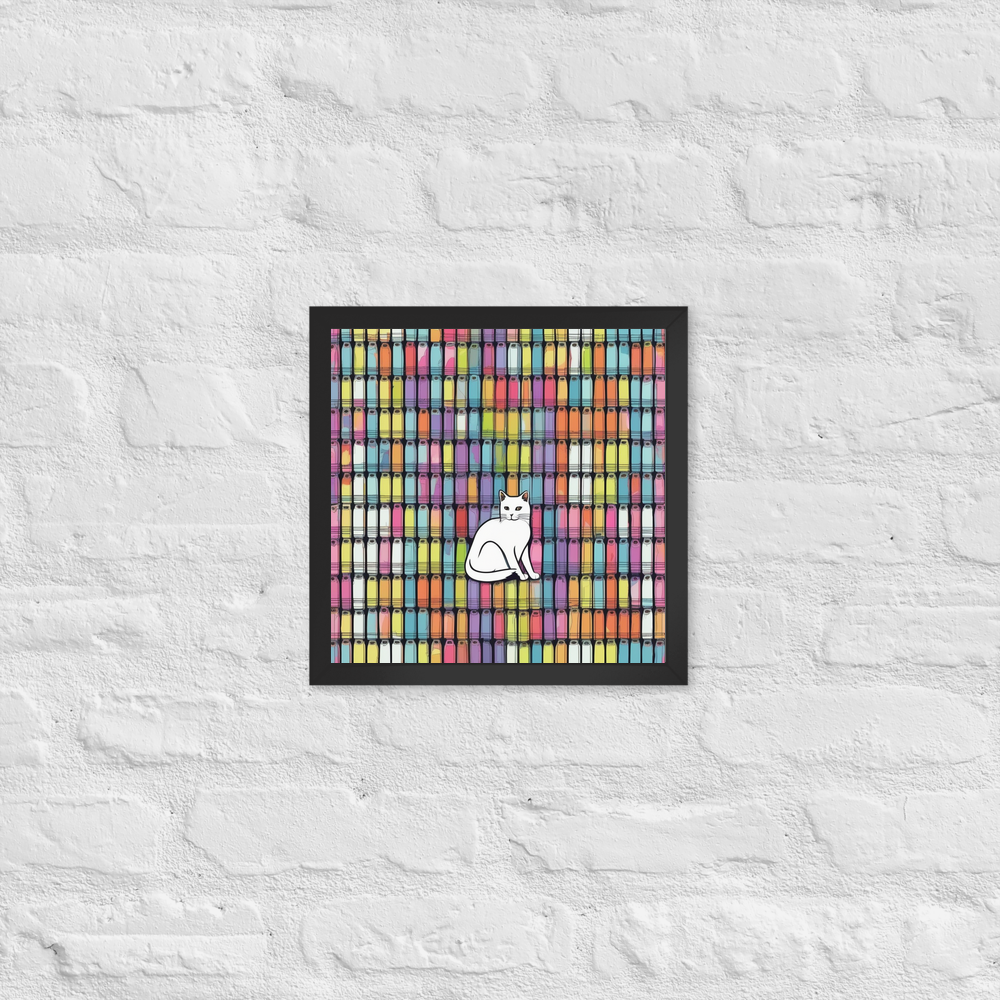 PugMug Custom White Companion Cat Framed Print