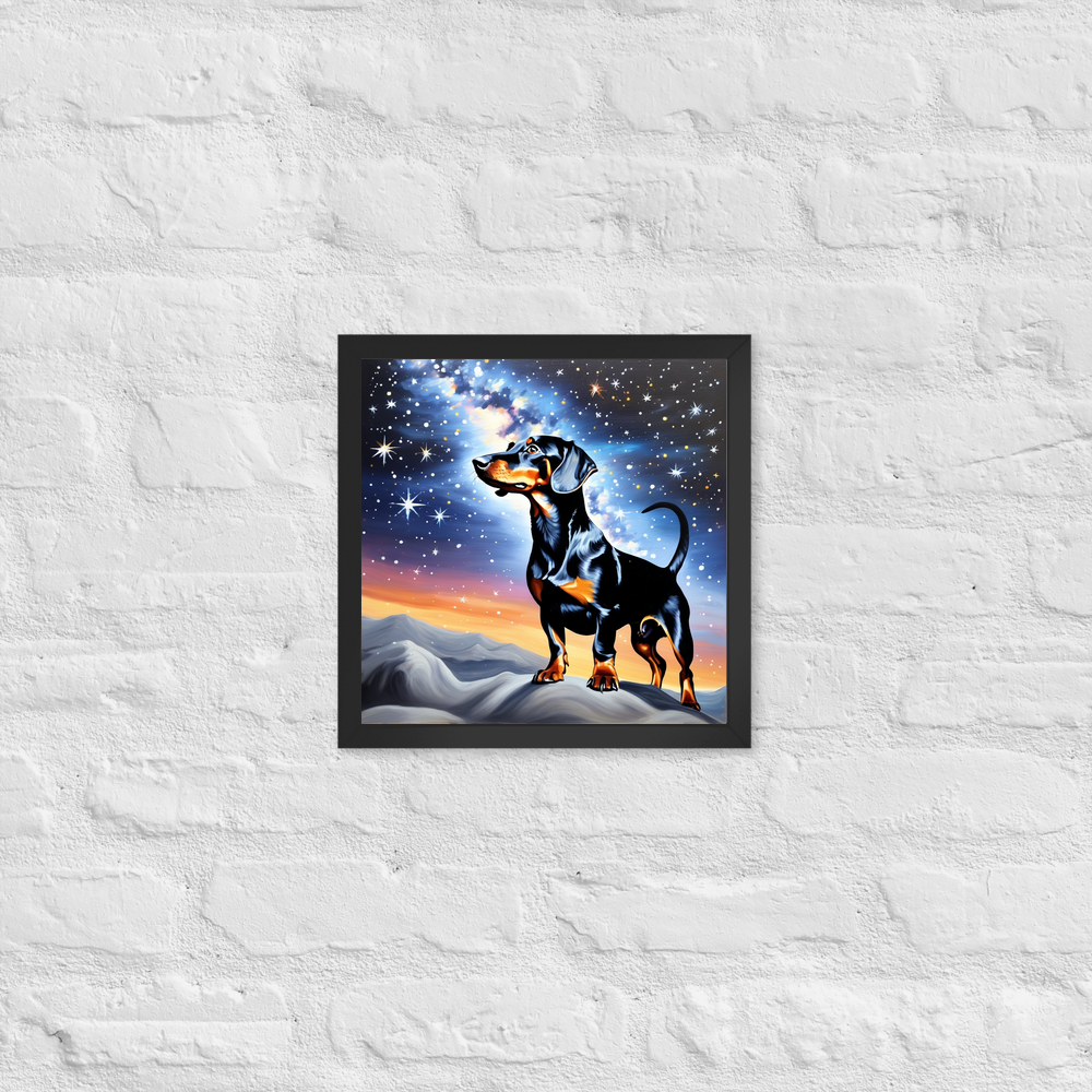 PugMug Custom Black Dachshund Framed Print