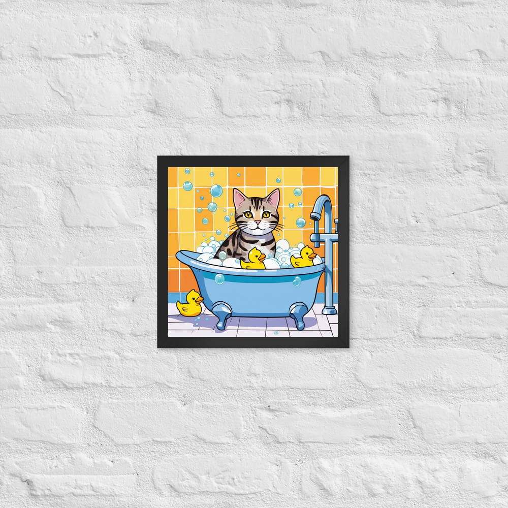 PugMug Custom Tabby American Shorthair Cat Framed Print