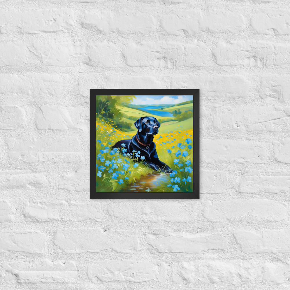 PugMug Custom Black Labrador Retriever Framed Print