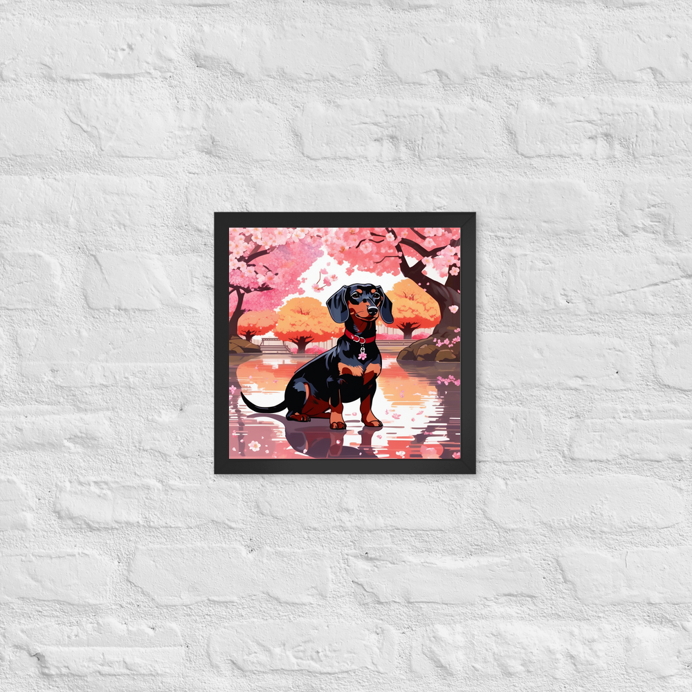 PugMug Custom Black Dachshund Framed Print