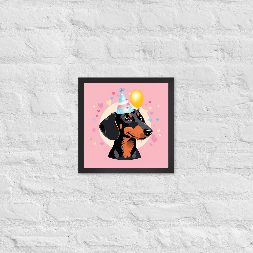 PugMug Custom Black Dachshund Framed Print