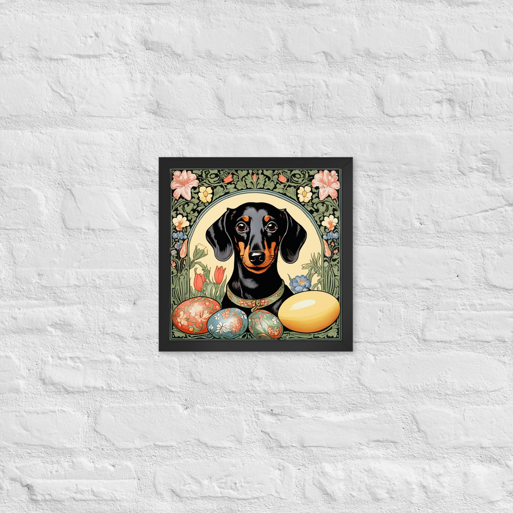 PugMug Custom Black Dachshund Framed Print