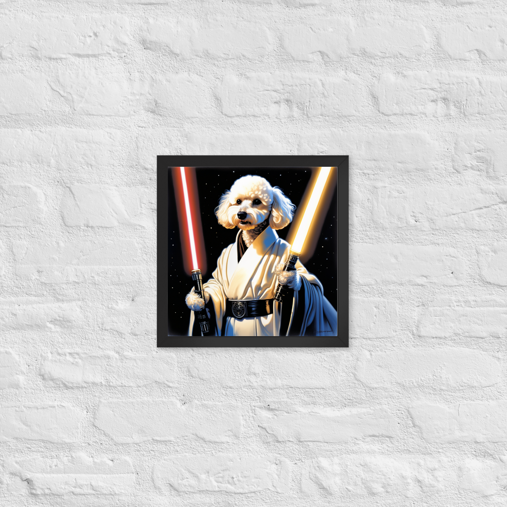 PugMug Custom White Poodle Framed Print