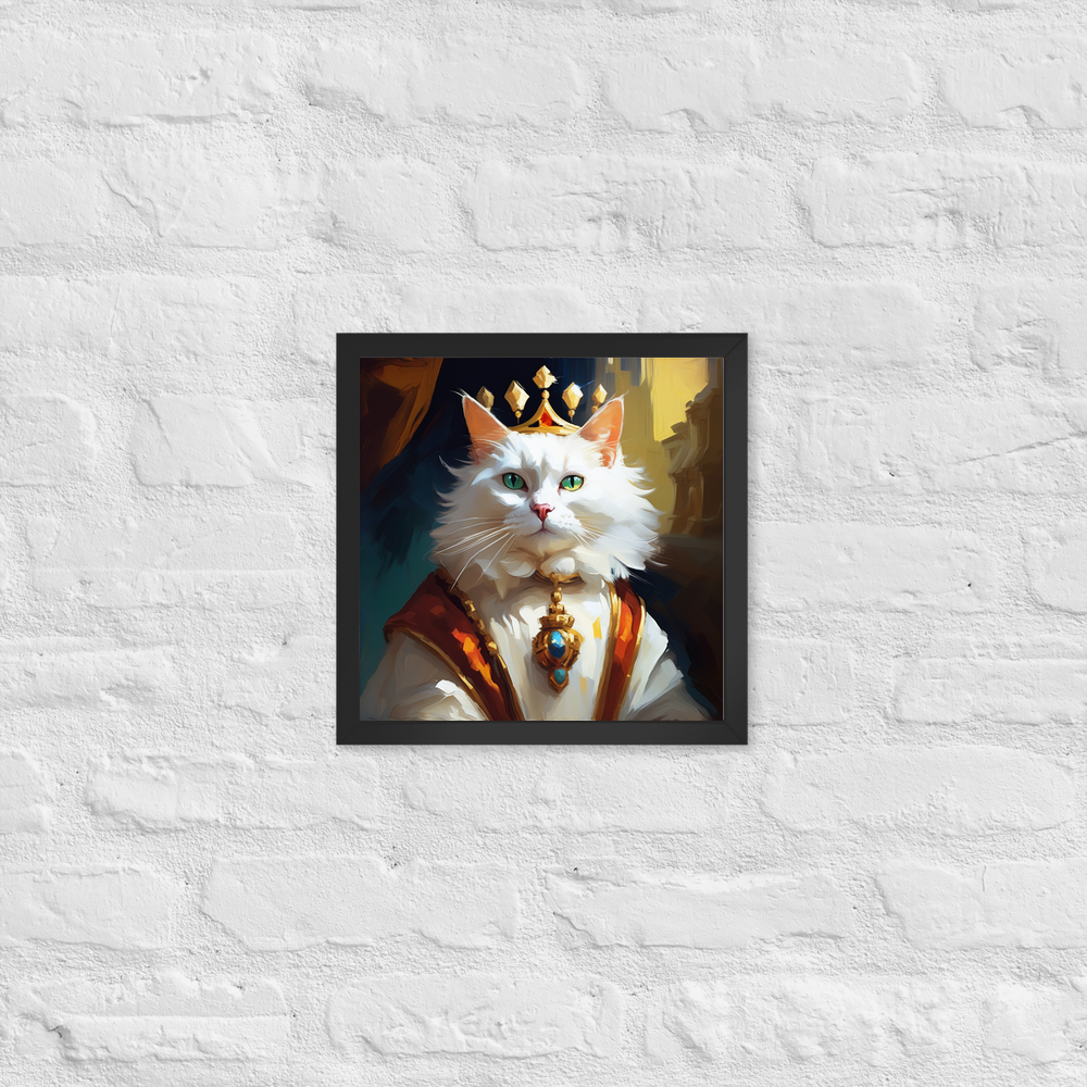 PugMug Custom White Companion Cat Framed Print