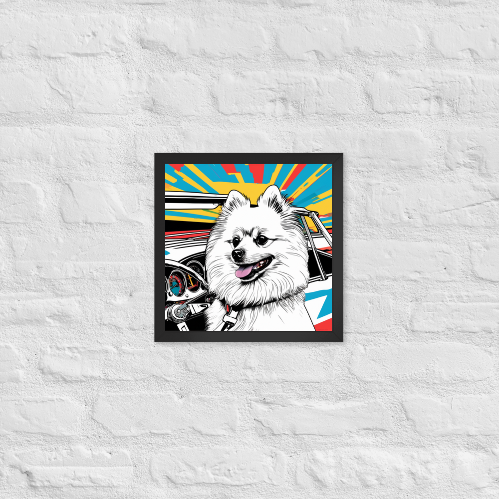 PugMug Custom White Pomeranian Framed Print