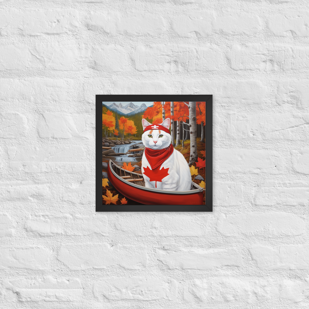 PugMug Custom White Companion Cat Framed Print