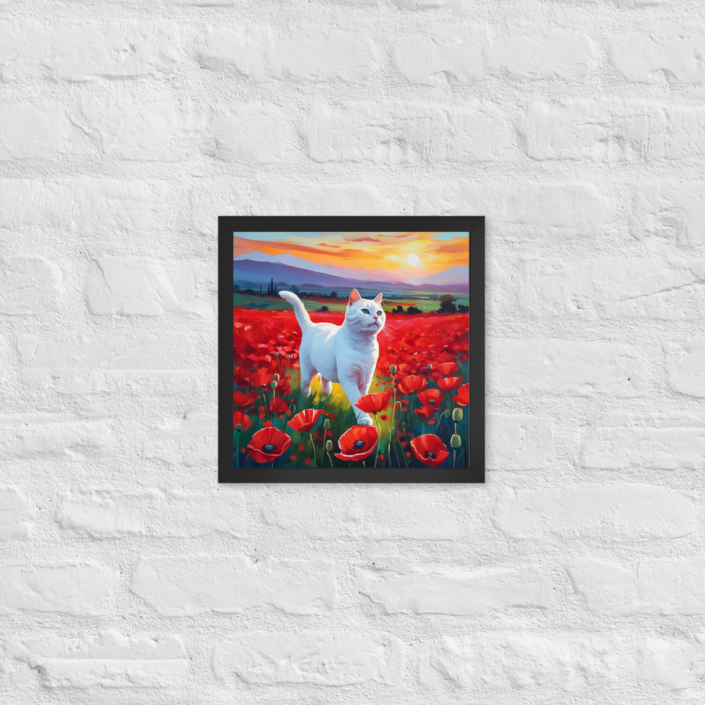 PugMug Custom White Companion Cat Framed Print