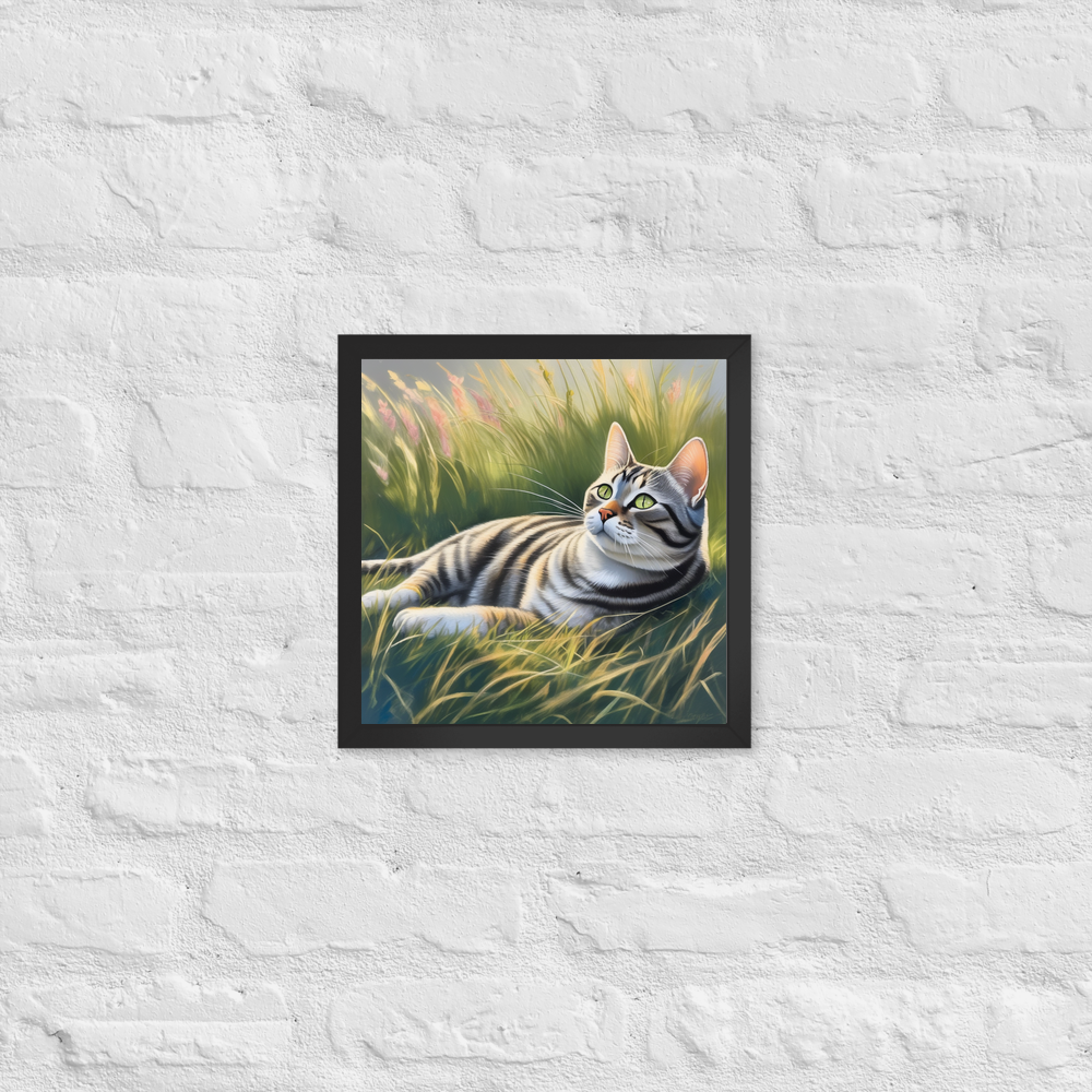 PugMug Custom Tabby American Shorthair Cat Framed Print