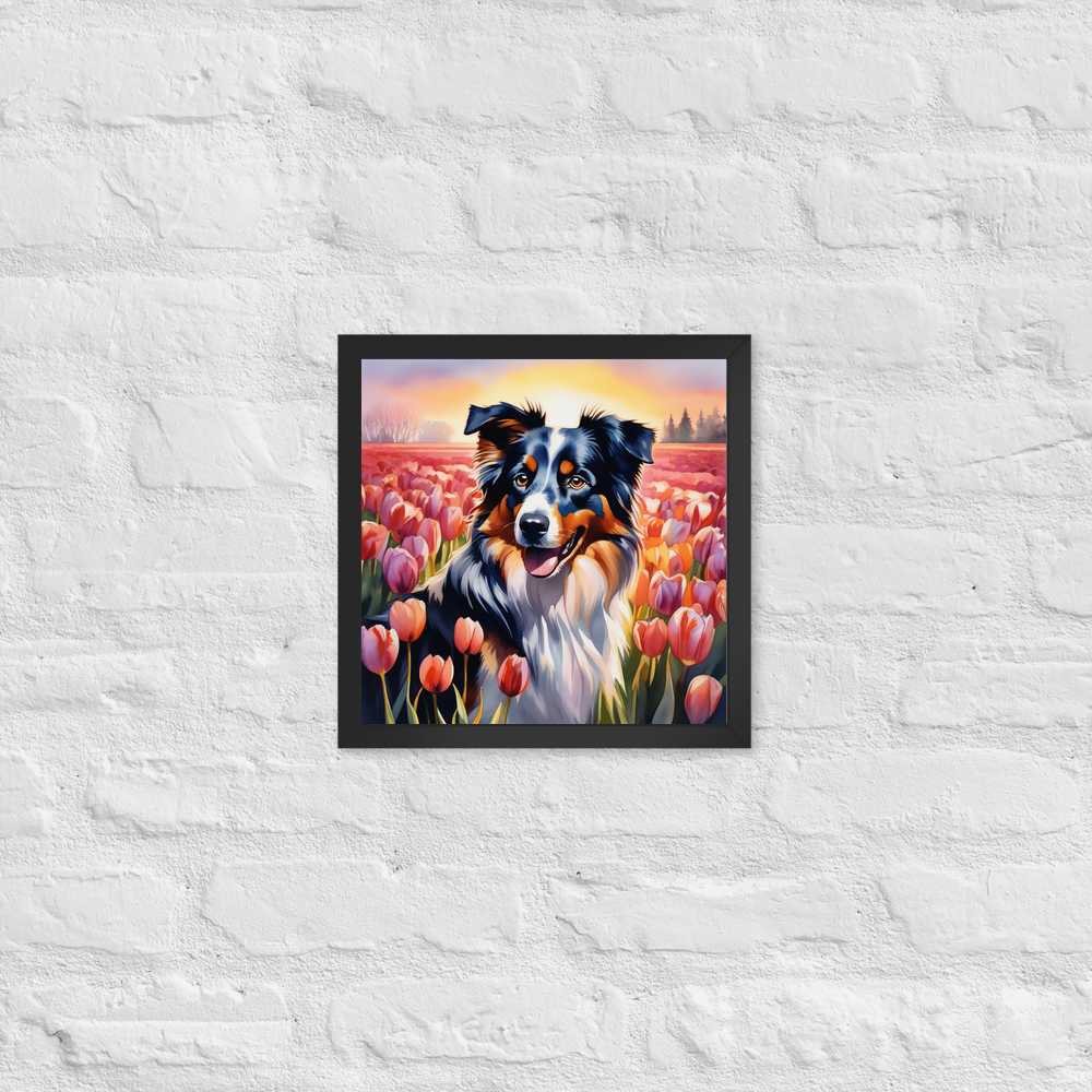 PugMug Custom Australian Shepherd Dog Framed Print