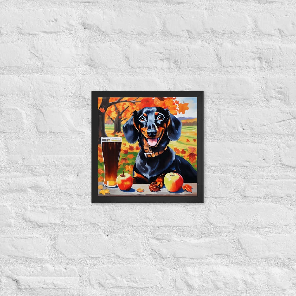 PugMug Custom Black Dachshund Framed Print