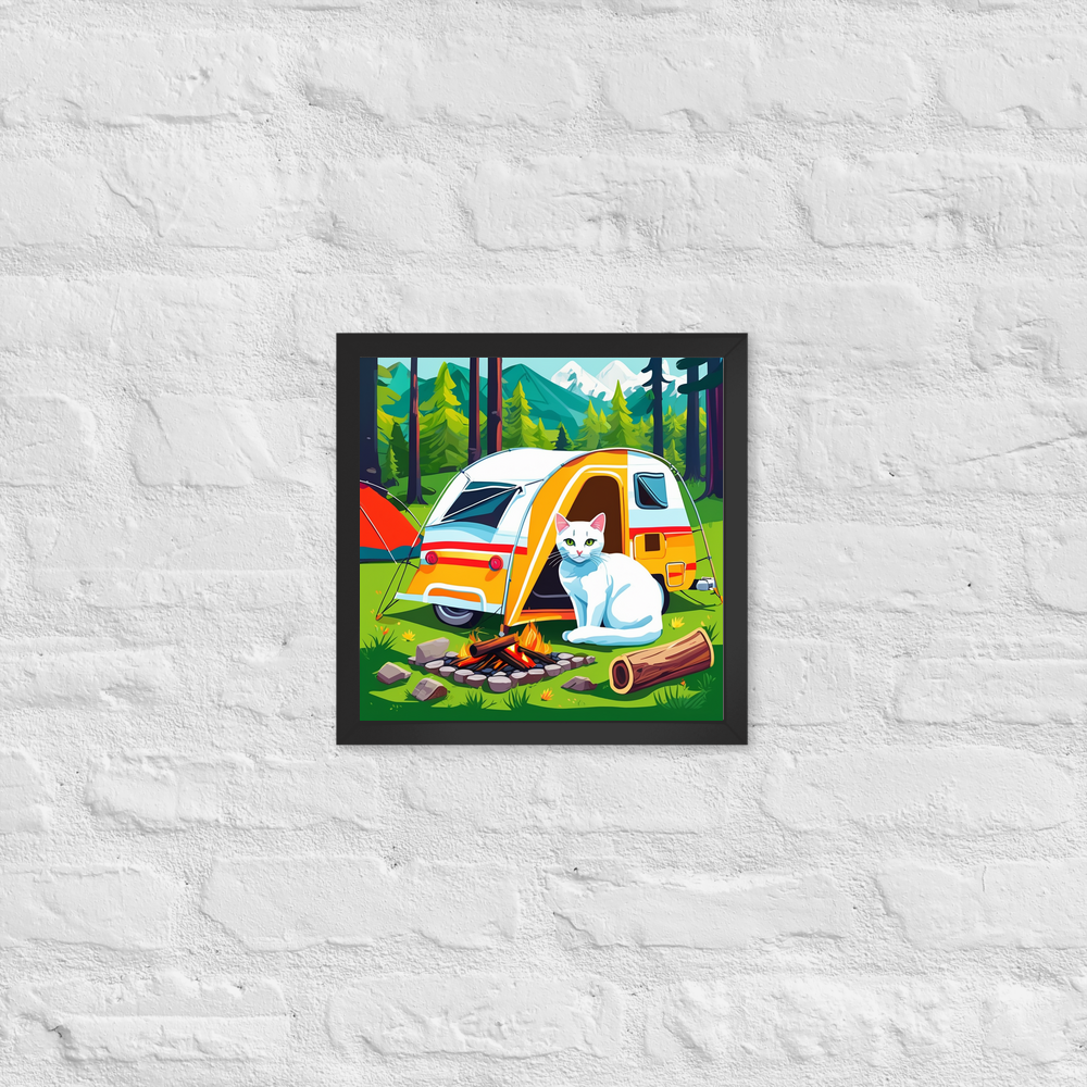 PugMug Custom White Companion Cat Framed Print