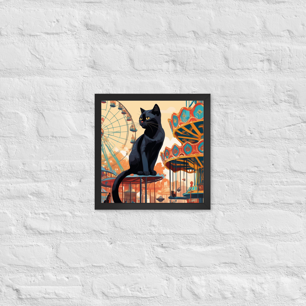 PugMug Custom Black Exotic Cat Framed Print