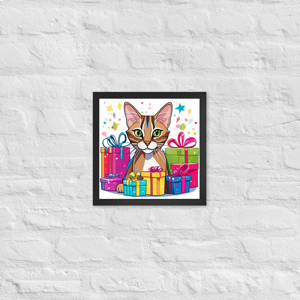 PugMug Custom Tabby Abyssinian Cat Framed Print