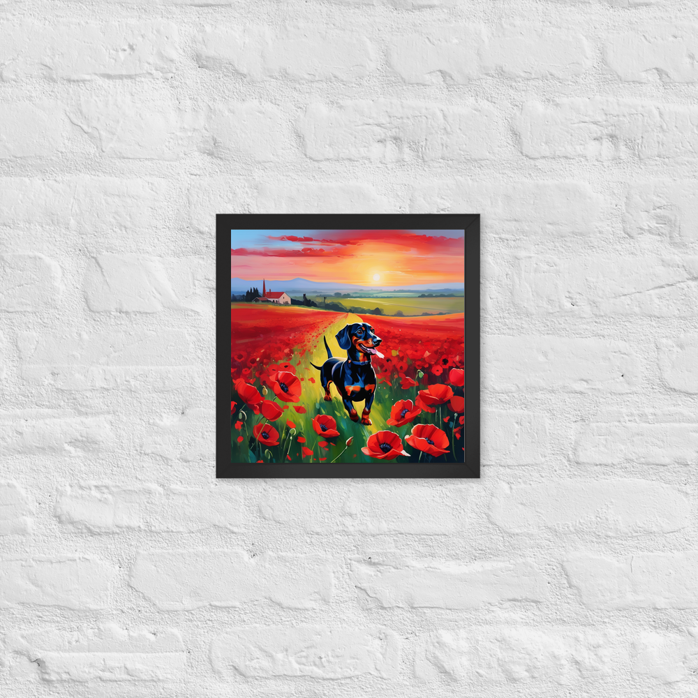 PugMug Custom Black Dachshund Framed Print
