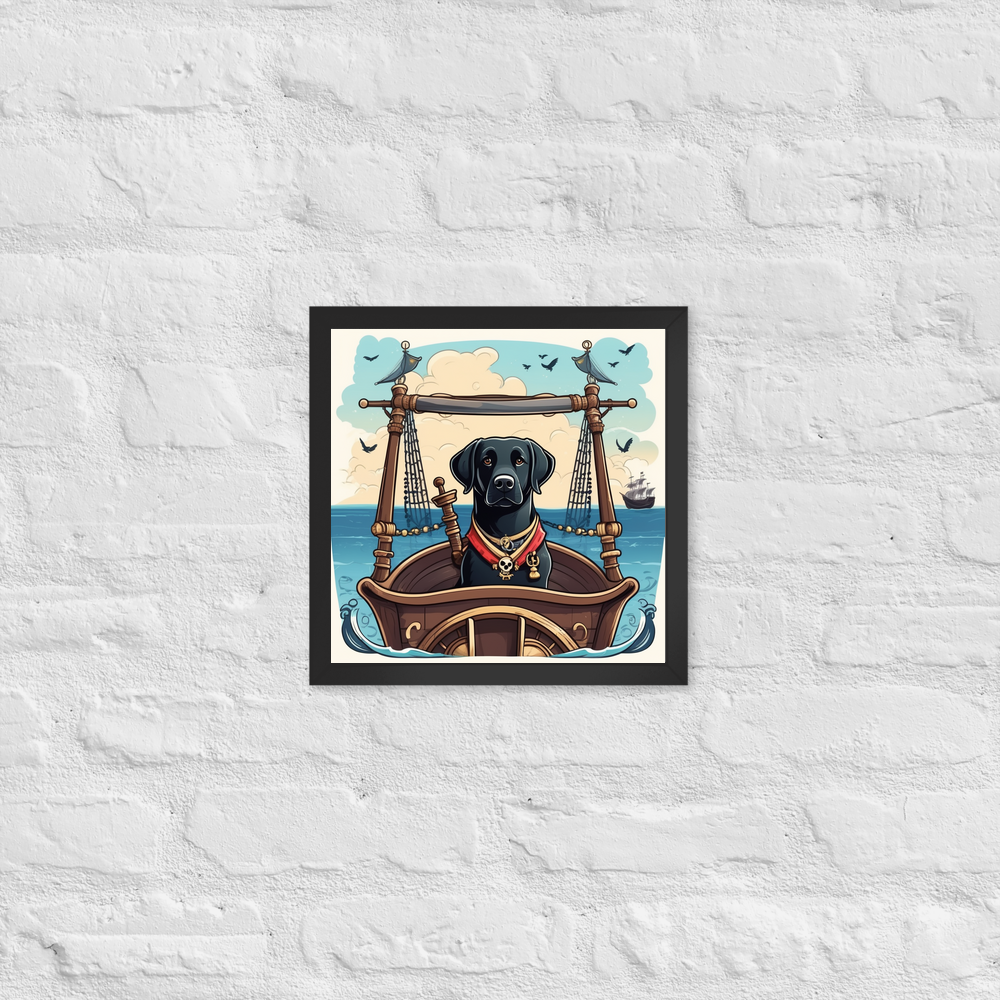 PugMug Custom Black Labrador Retriever Framed Print