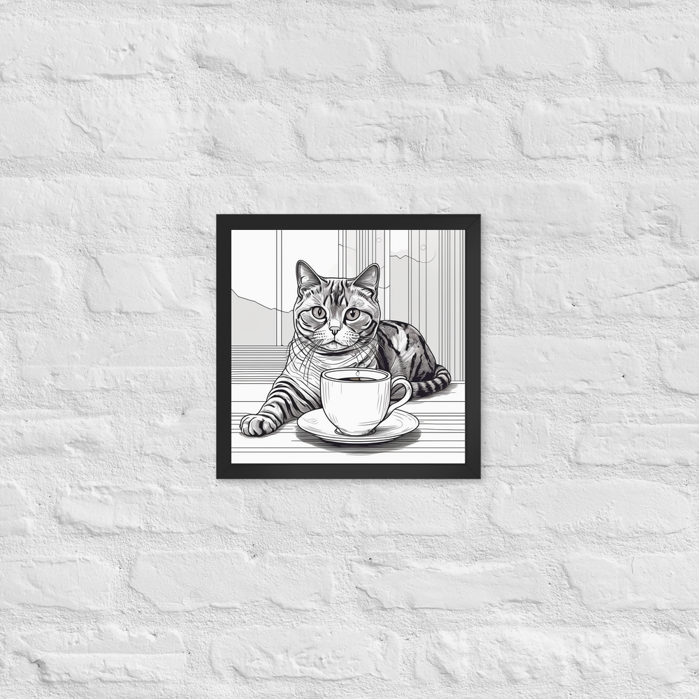 PugMug Custom Tabby British Shorthair Cat Framed Print