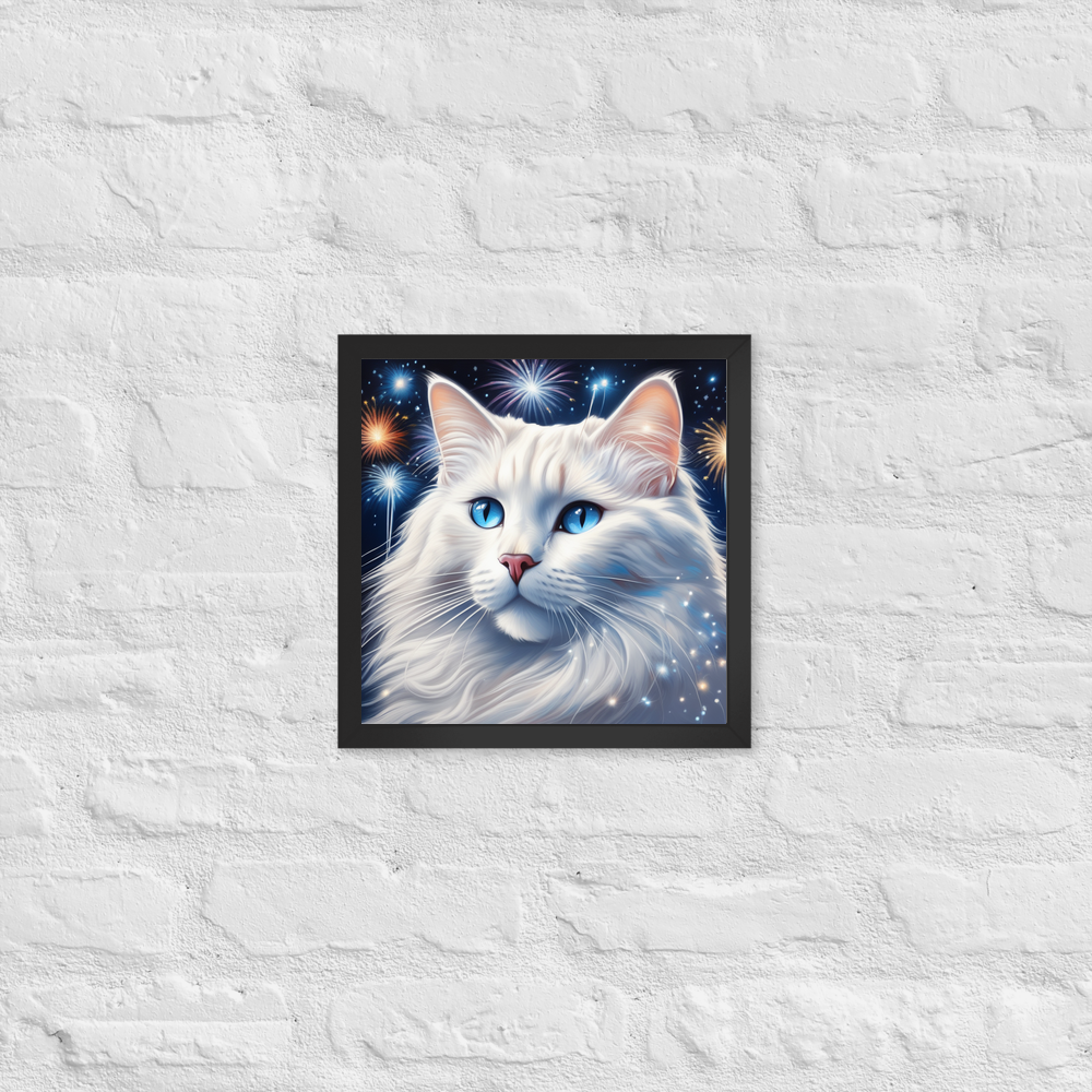 PugMug Custom White Ragdoll Cat Framed Print