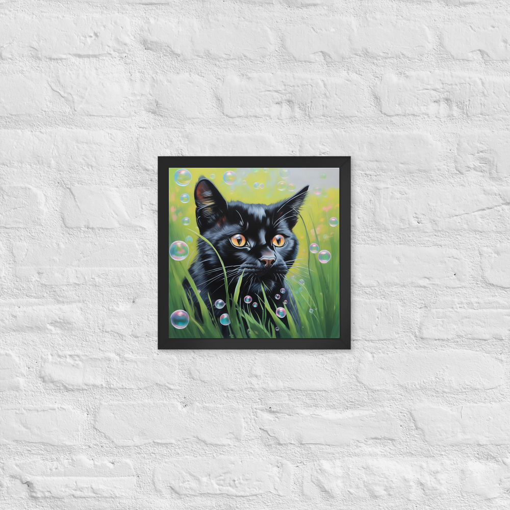 PugMug Custom Black Exotic Cat Framed Print