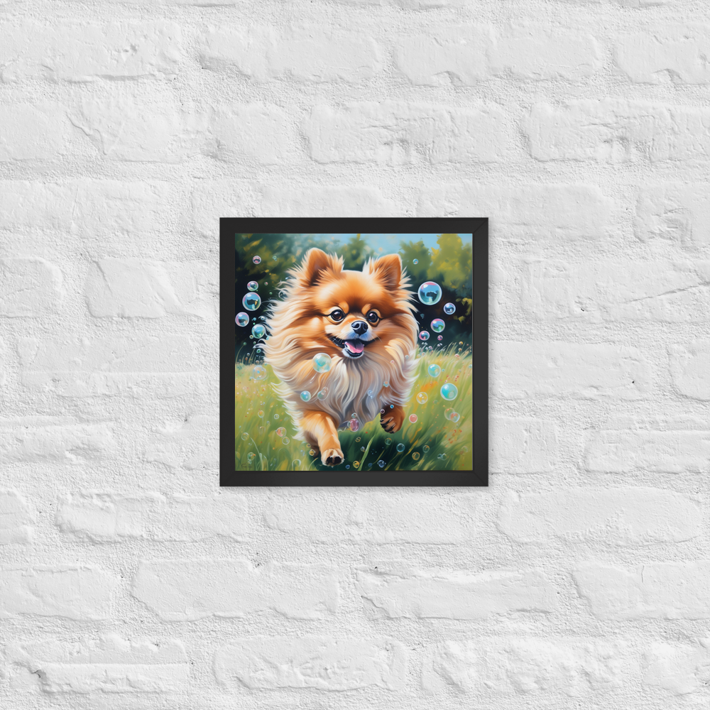 PugMug Custom Tan Pomeranian Framed Print