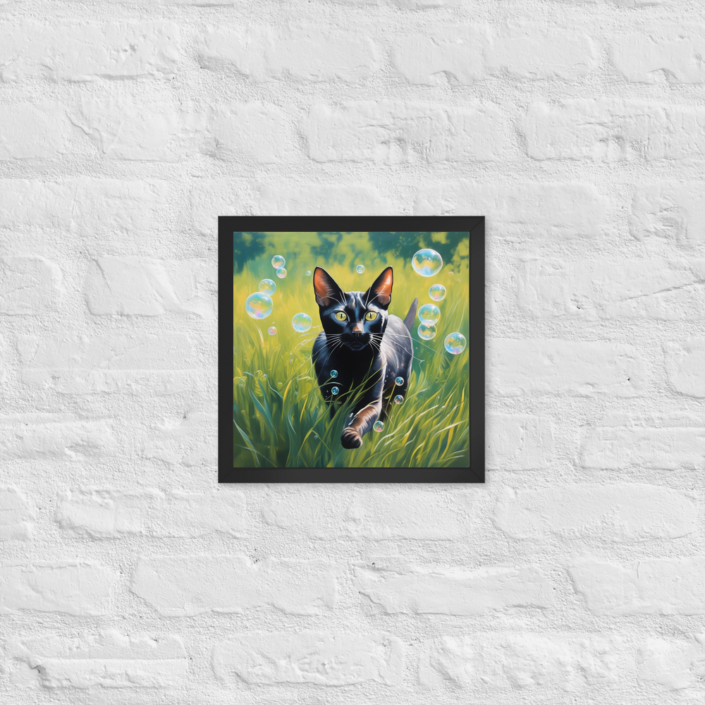 PugMug Custom Black Abyssinian Cat Framed Print