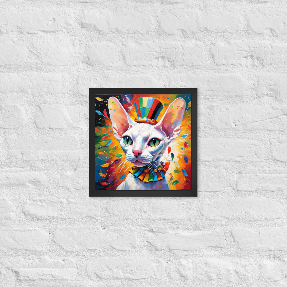PugMug Custom White Sphynx Cat Framed Print