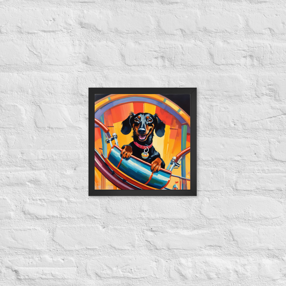 PugMug Custom Black Dachshund Framed Print