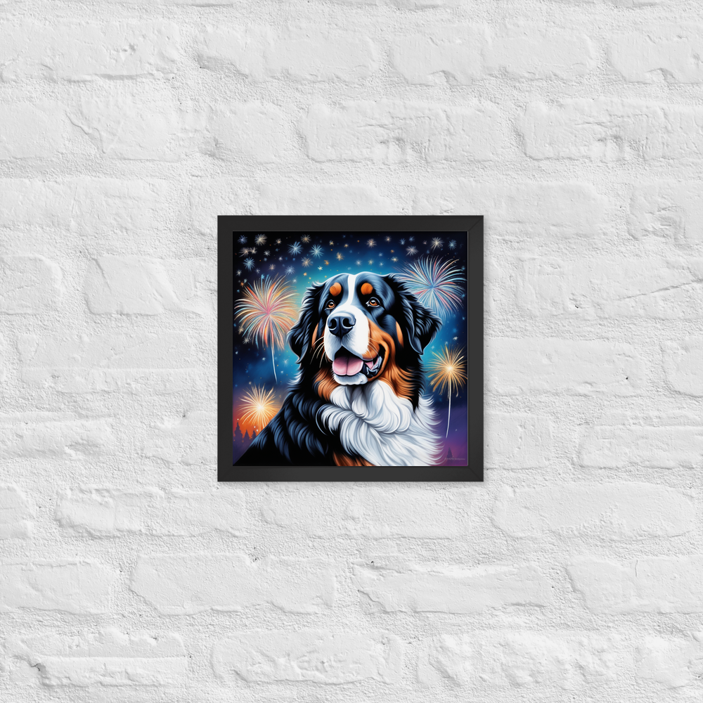 PugMug Custom Bernese Mountain Dog Framed Print