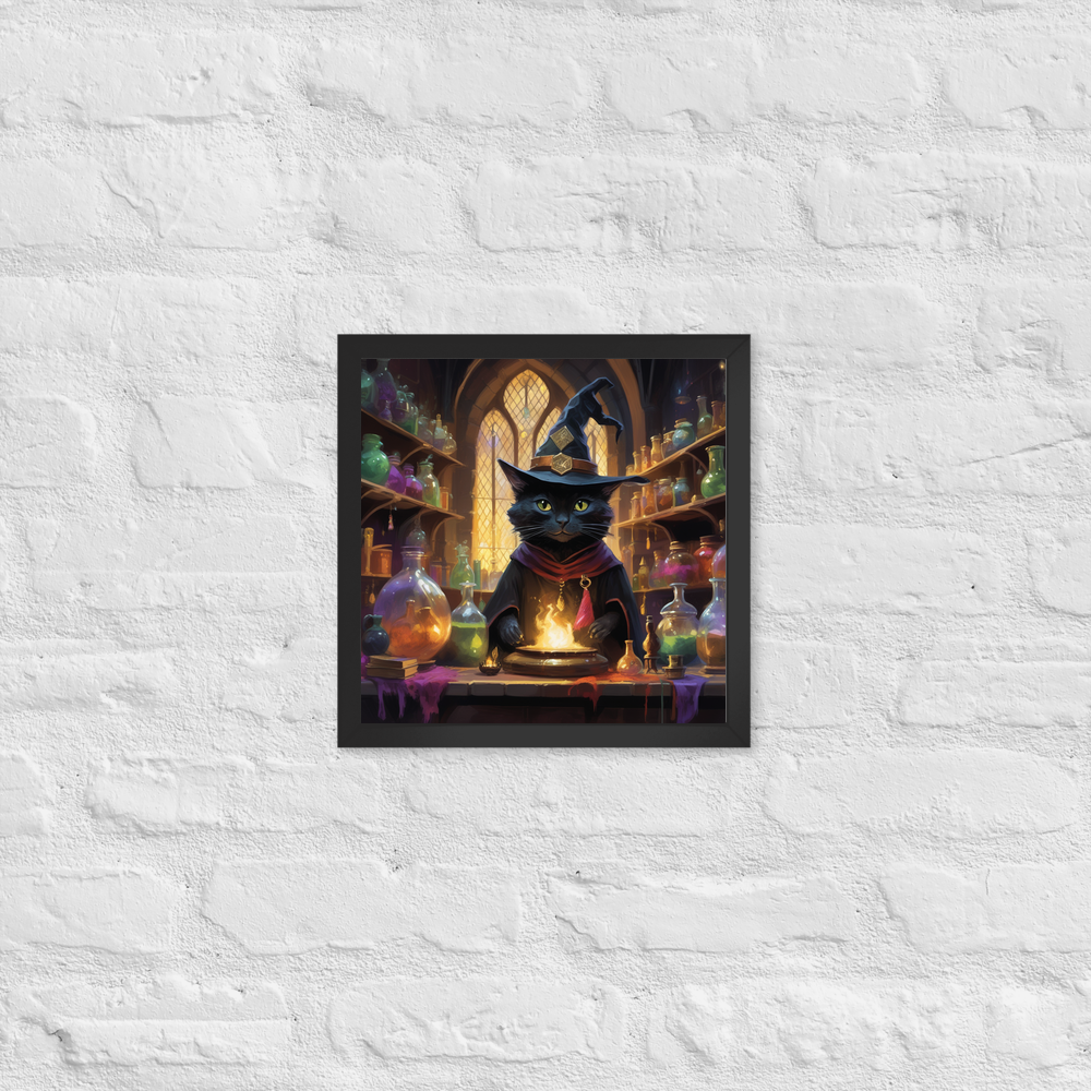 PugMug Custom Black Companion Cat Framed Print