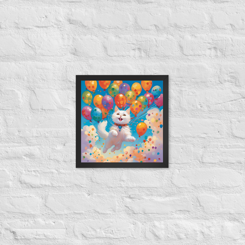 PugMug Custom White Companion Cat Framed Print