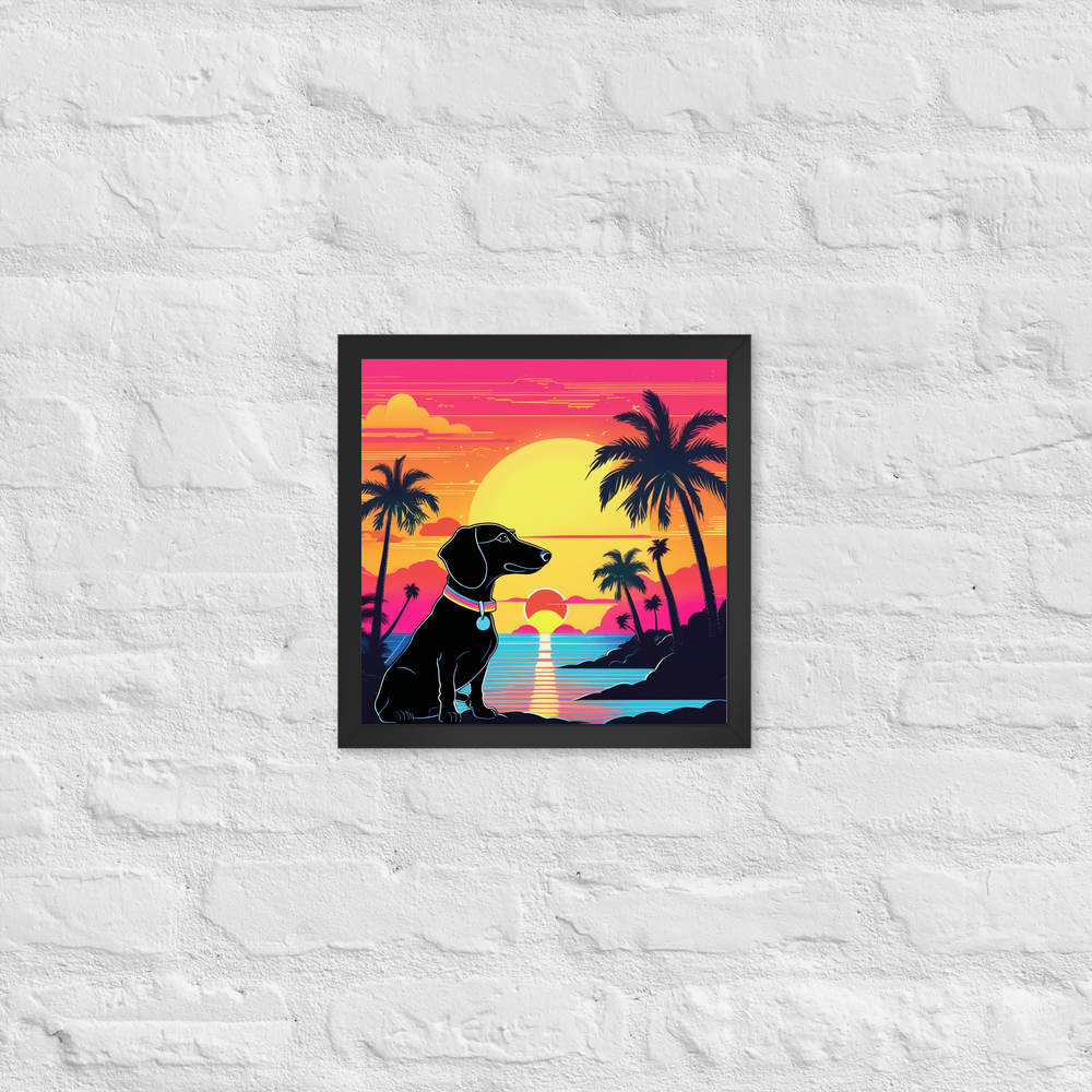 PugMug Custom Black Dachshund Framed Print