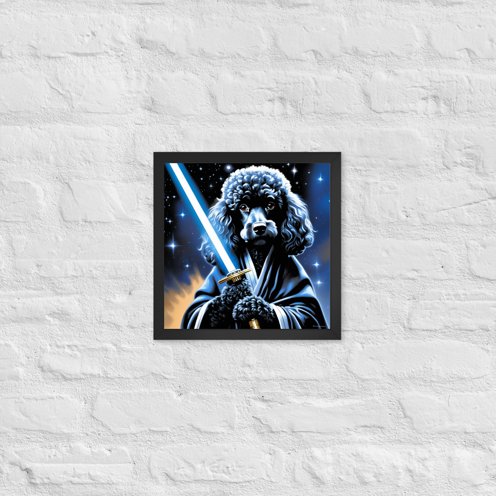 PugMug Custom Black Poodle Framed Print
