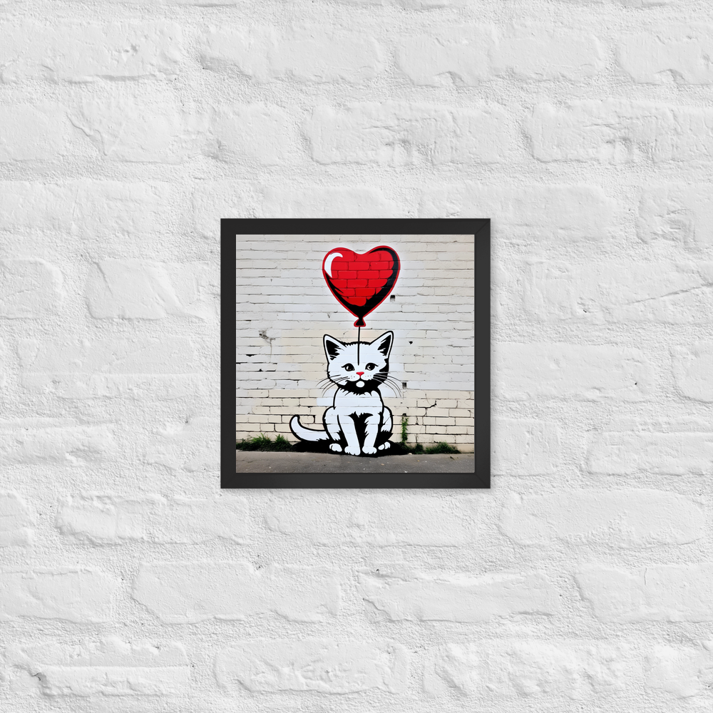 PugMug Custom White Companion Cat Framed Print