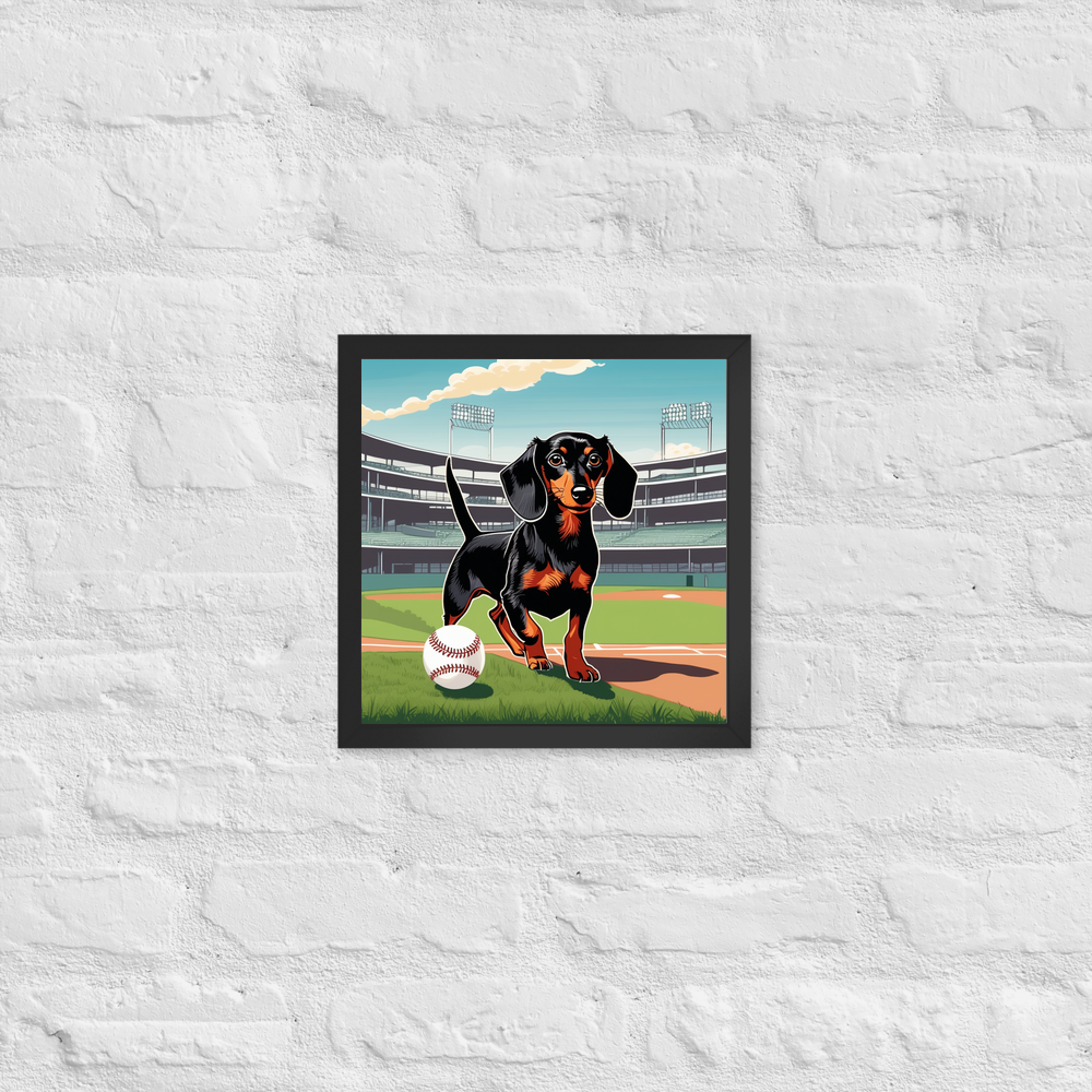 PugMug Custom Black Dachshund Framed Print