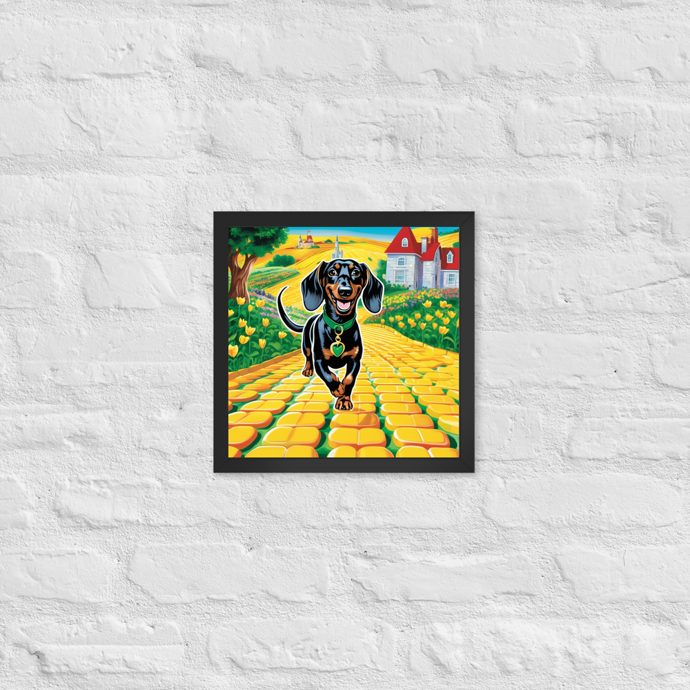 PugMug Custom Black Dachshund Framed Print