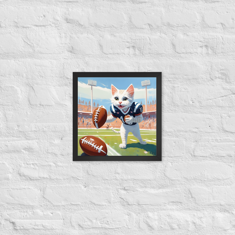 PugMug Custom White Companion Cat Framed Print