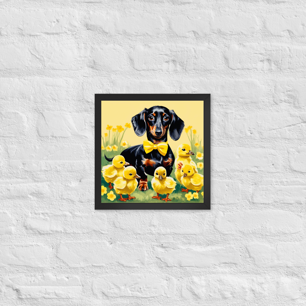 PugMug Custom Black Dachshund Framed Print