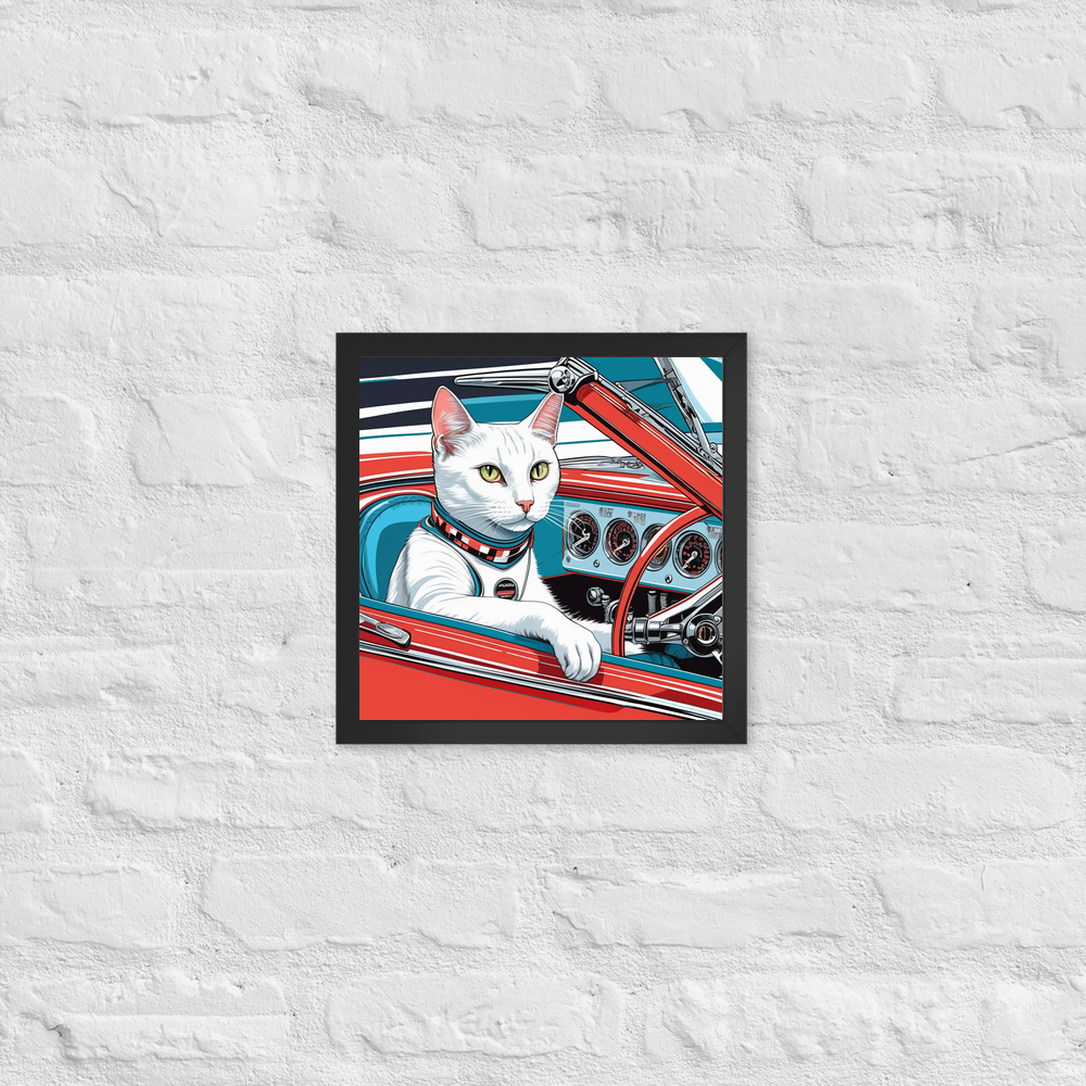 PugMug Custom White Companion Cat Framed Print