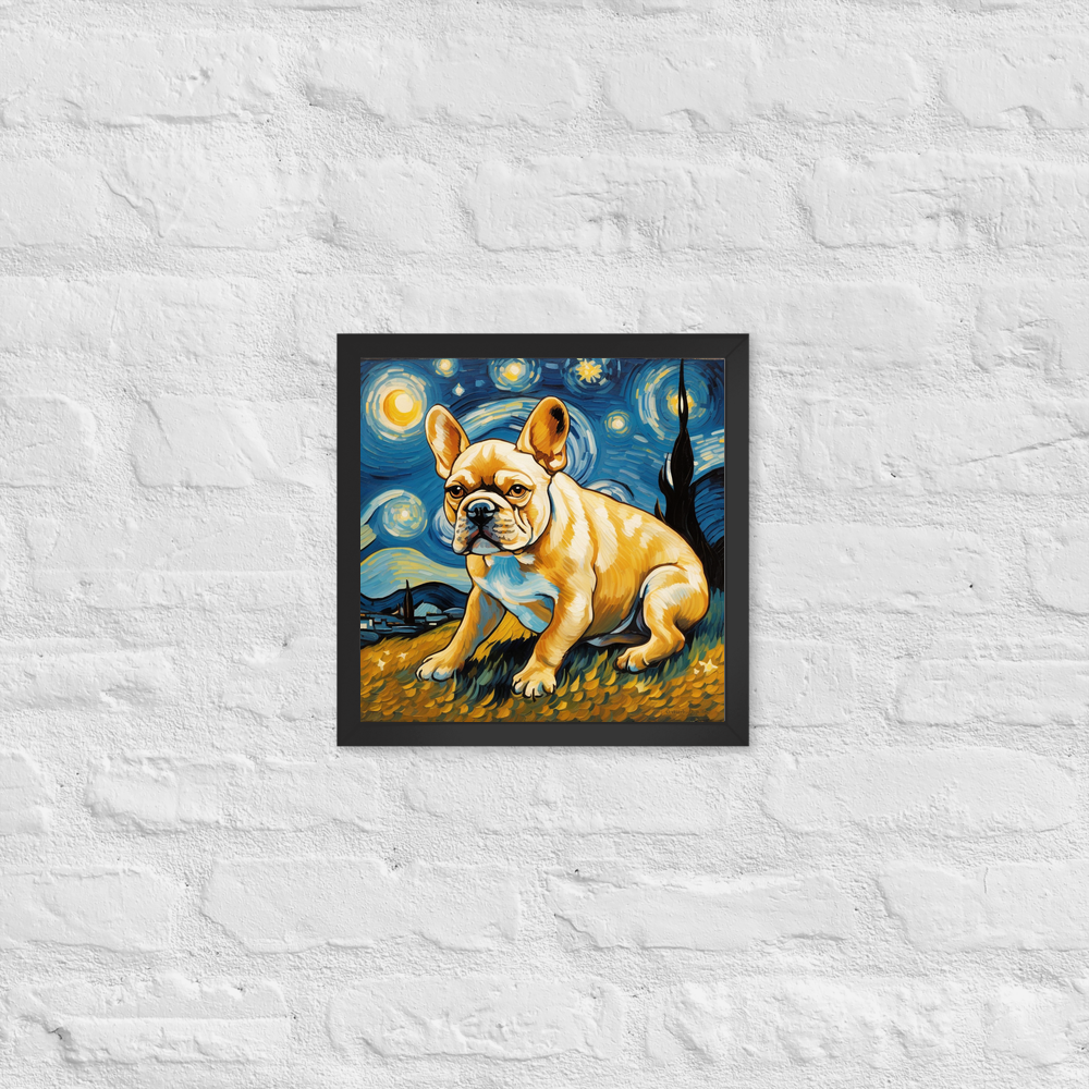 PugMug Custom Tan French Bulldog Framed Print