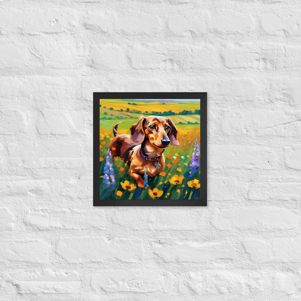 PugMug Custom Tan Dachshund Framed Print