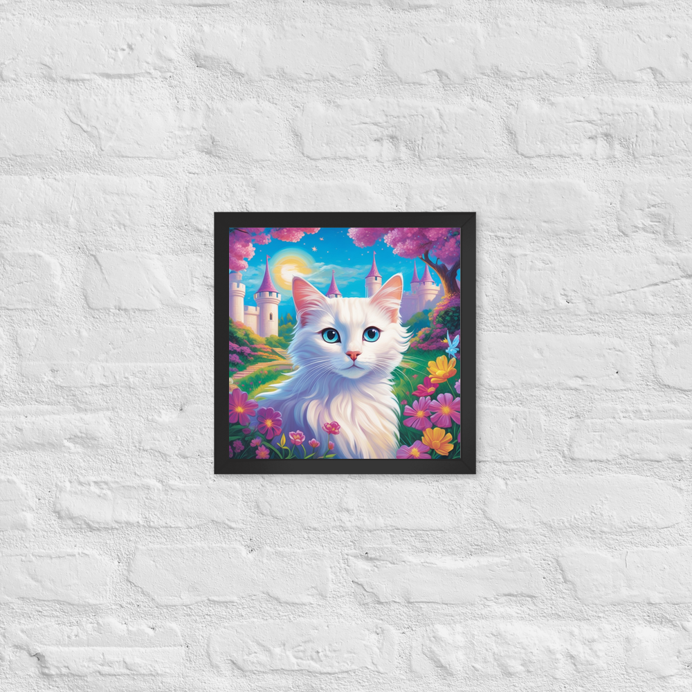PugMug Custom White Companion Cat Framed Print