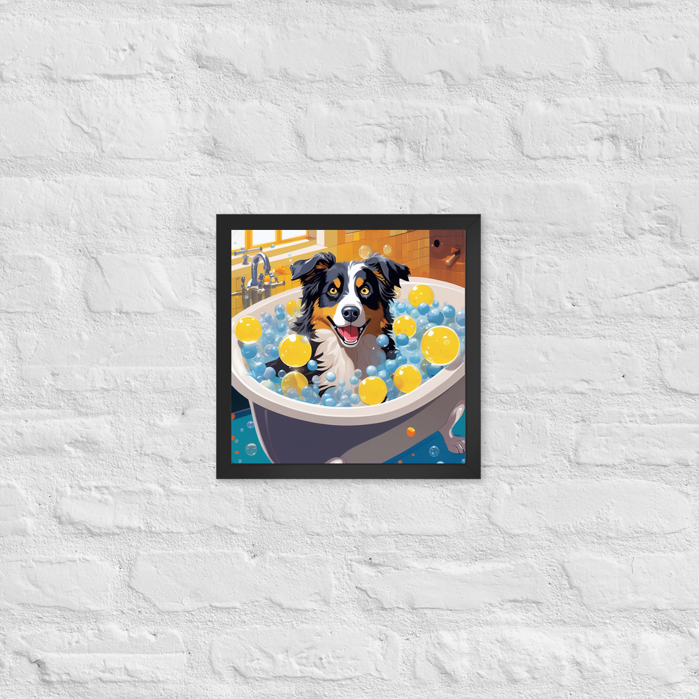 PugMug Custom Australian Shepherd Dog Framed Print