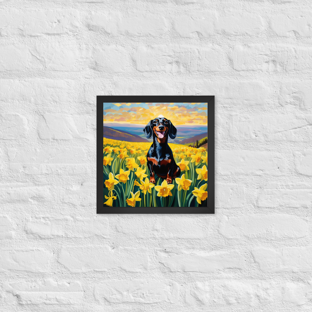 PugMug Custom Black Dachshund Framed Print