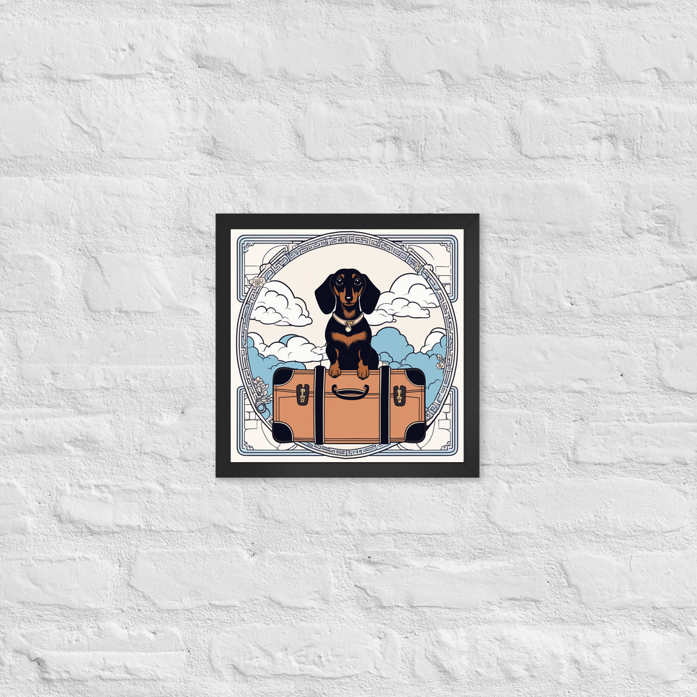 PugMug Custom Black Dachshund Framed Print