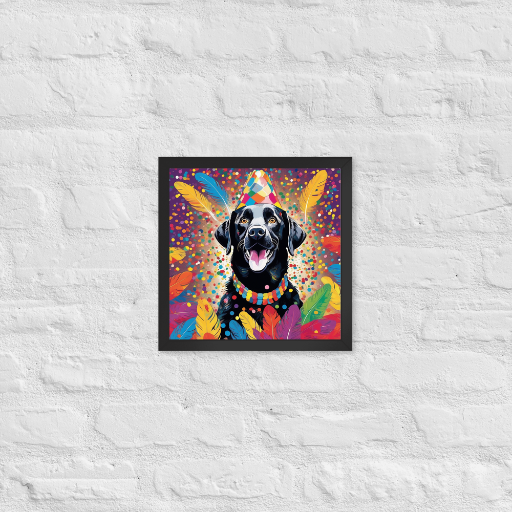 PugMug Custom Black Labrador Retriever Framed Print