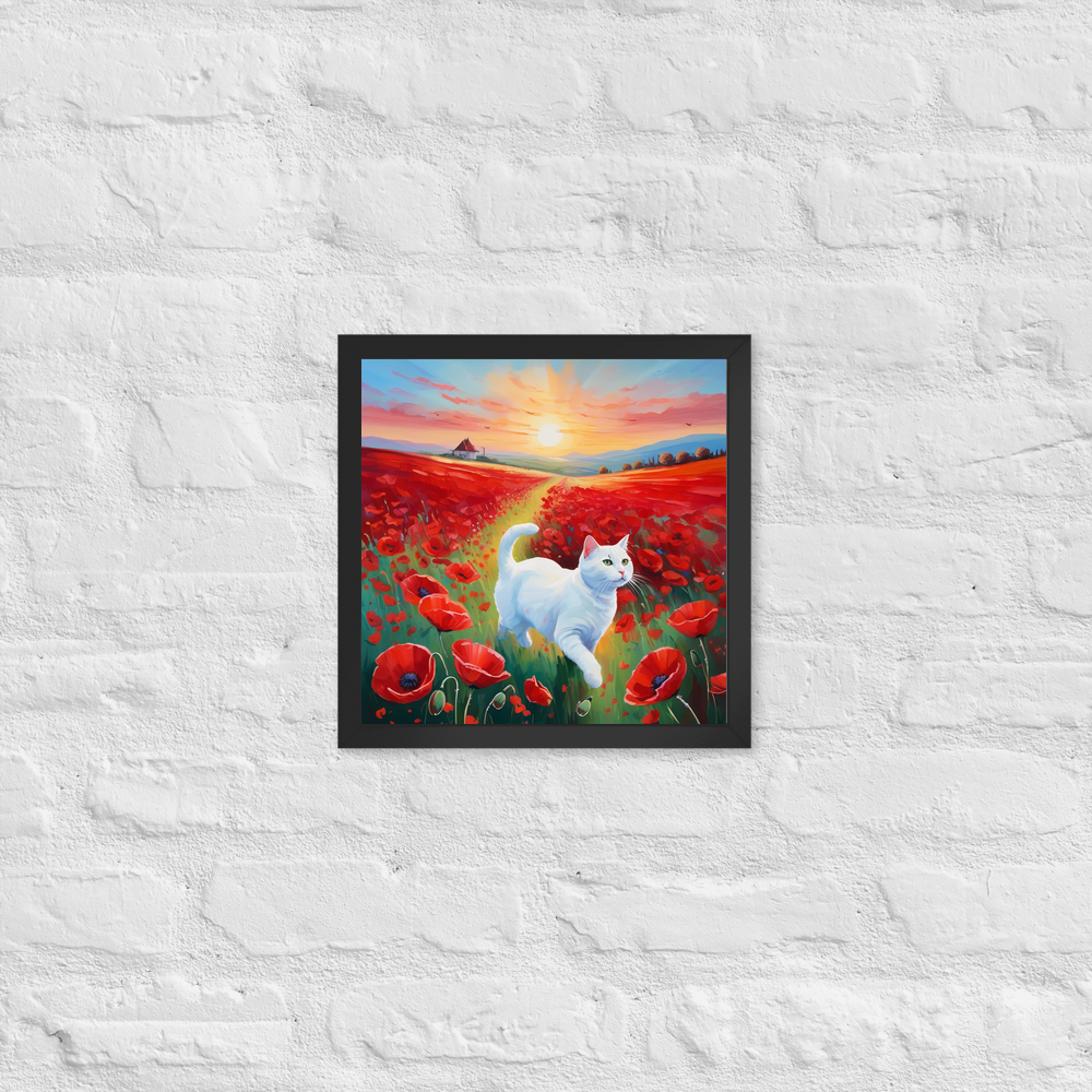 PugMug Custom White Companion Cat Framed Print