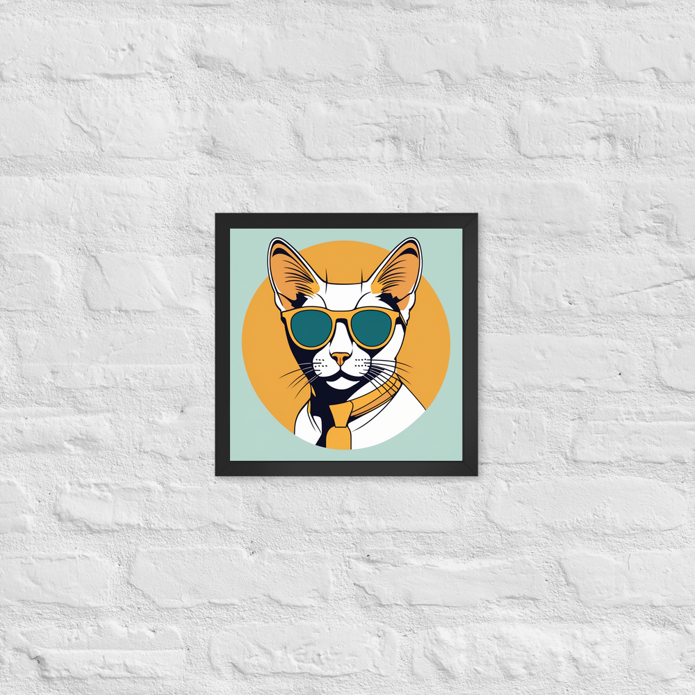 PugMug Custom White Abyssinian Cat Framed Print